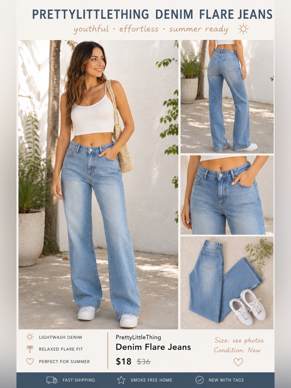 PrettyLittleThing‎ Denim Flare Jeans